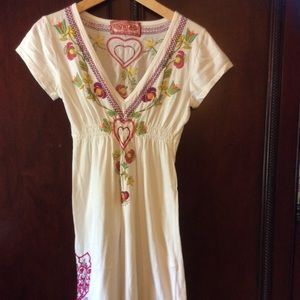 Johnny Was JWLA embroidered cotton knit dress